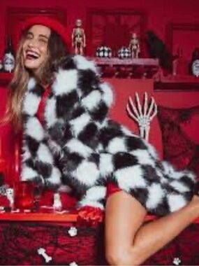 NWT SpiritHoods Ace of Diamonds Faux Fur Coat XS Limited Collector Edition